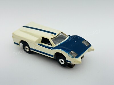 #ad #ad Aurora Thunderjet Tjet Flamethrower FORD J CAR White Blue HO Slot Car #1430 $59.95