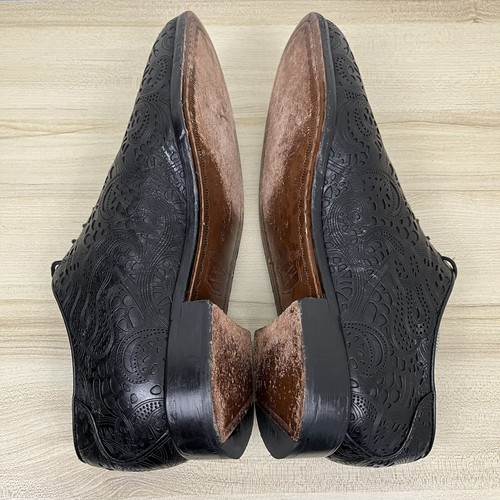 FLORSHEIM Shoes Mens Size 10 D Duckie Brown Black Leather Paisley Oxford Cut Out - Picture 9 of 13