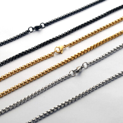 Collana Girocollo Uomo Donna In Acciaio Inossidabile Oro, Catenina Classica Kibu