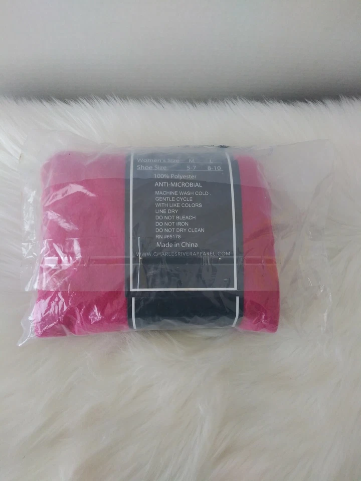 Charles River Apparel Women's Fleece Boot Socks Sz Medium Hot Pink New Englander - Image 3 of 3
