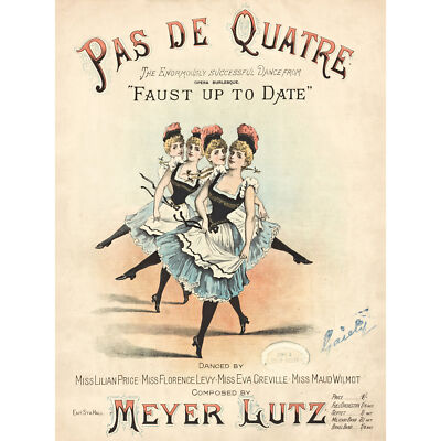 Ascherberg Meyer Lutz Ballett Oper Musik Buch Cover Wandbild Leinwanddruck 18x24