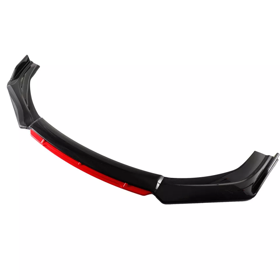 Gloss Black Red Front Bumper Lip Spoiler Splitter Diffuser For Volkswagen Passat Foto 3 de 4