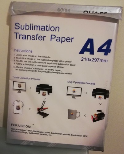 Sublimation Transfer Paper (T shirt / Mug) A4 - Brand : Quaff ( 10 / Ten sheets) - Picture 6 of 7