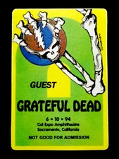 Grateful Dead Backstage Pass Puzzle Cal Expo '94 6/10/1994 Guitar Skeleton DEAD