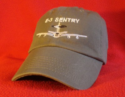 USAF E-3 Sentry AWACS ball cap, low-profile OD Green embroidered aviator hat