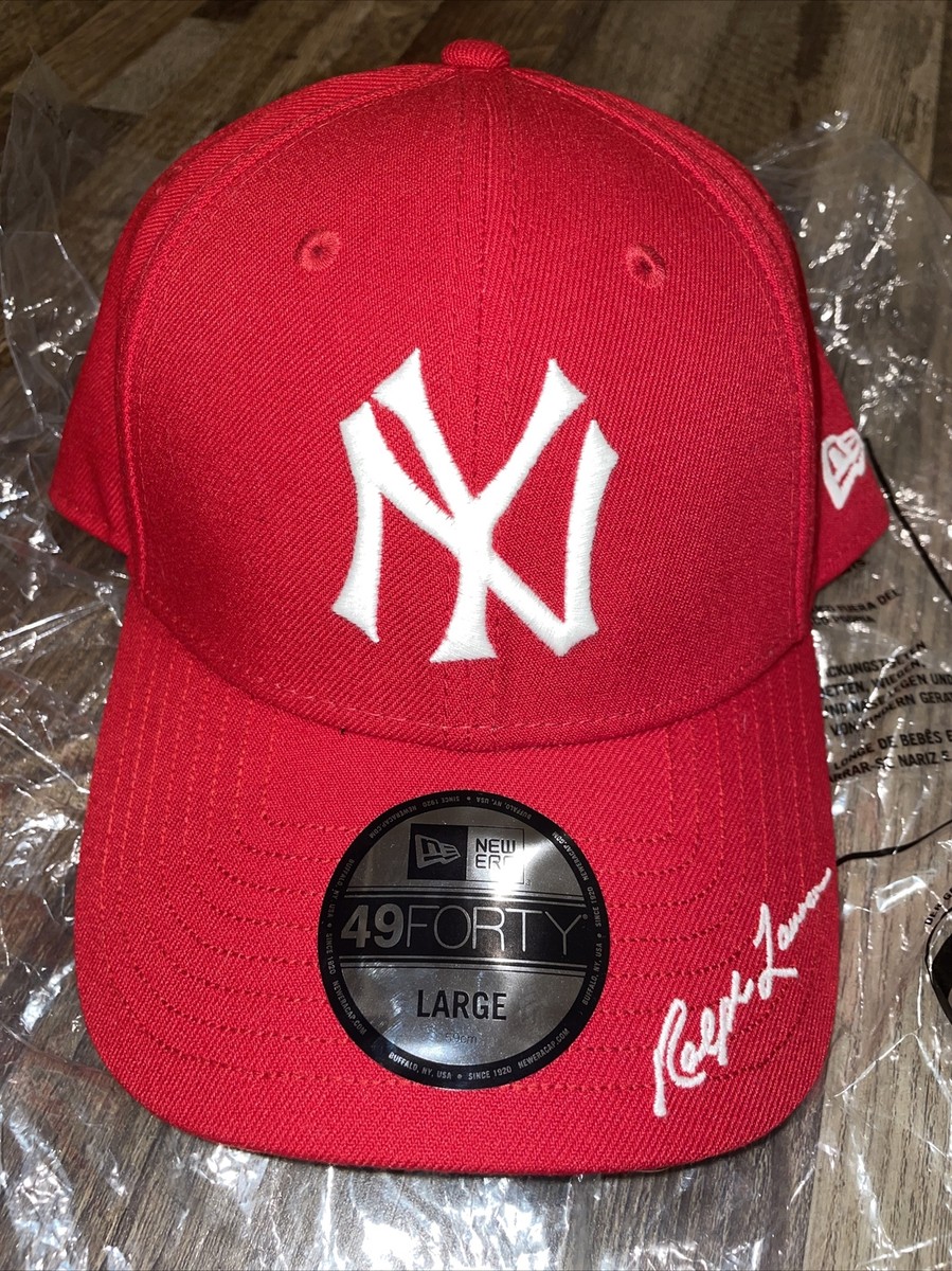 Polo by Ralph Lauren NEW ERA Yankees Cap Hat Men L Red
