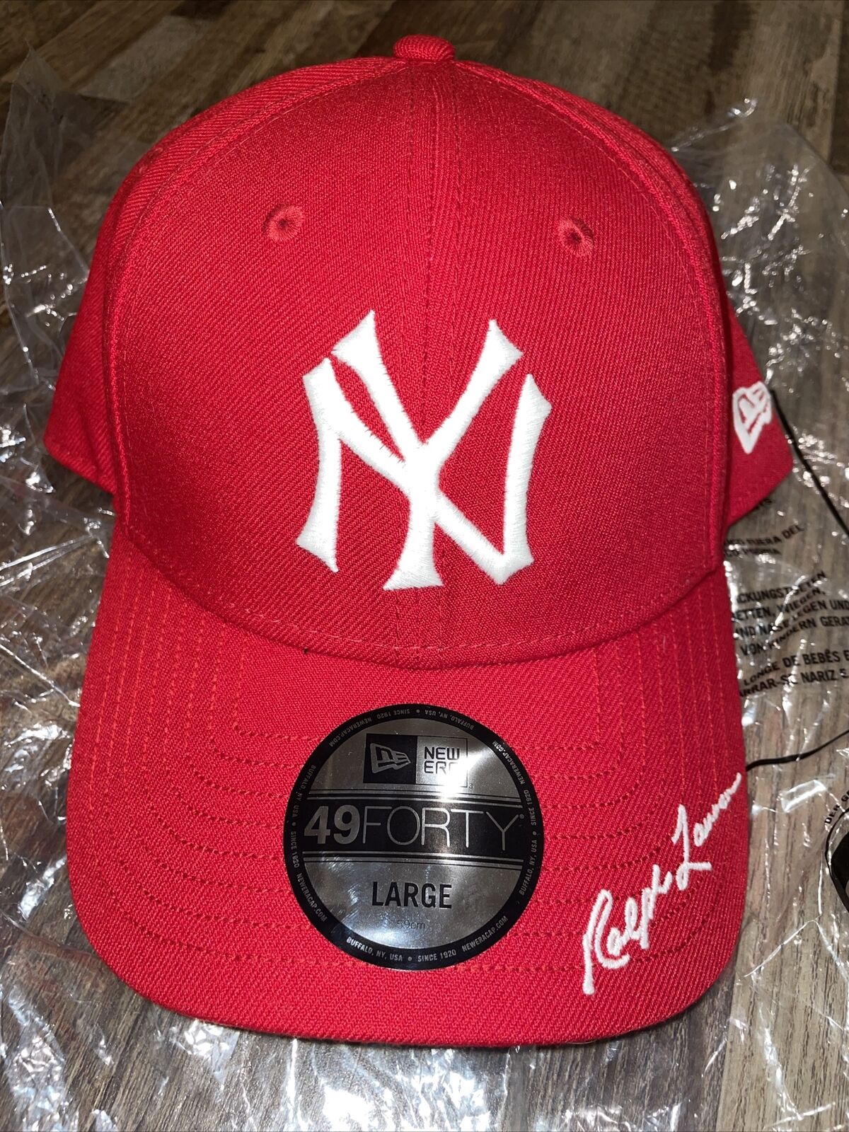 Polo by Ralph Lauren NEW ERA Yankees Cap Hat Men L Red 49FORTY