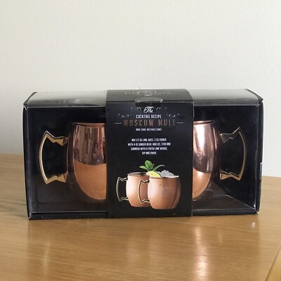 Moscow Mule Mugs, Set of Two, Stainless Steel, 16 Ounce Mugs