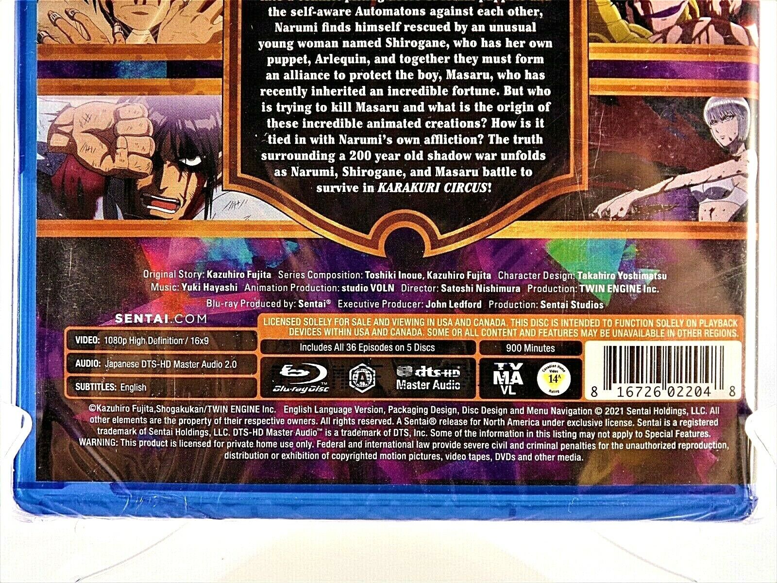 Karakuri Circus SEASONS 1-3 Complete Anime Collection (Blu-ray,5Disc,2021)