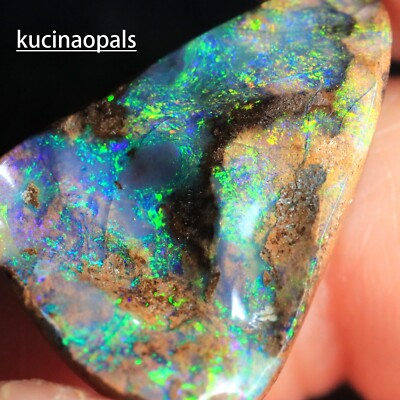 13 TCW MULTICOLOURED Natural AUSTRALIAN Boulder Opal Stone +VIDEO