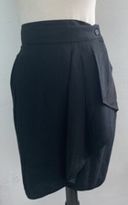 UNGARO parallele Black Silk Vintage Skirt Size 4 Gorgeous 