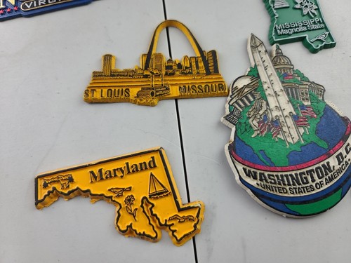 Vintage Lot Of States Refrigerator Magnets Lot Of 12 Texas Iowa Virgina - Picture 4 of 13