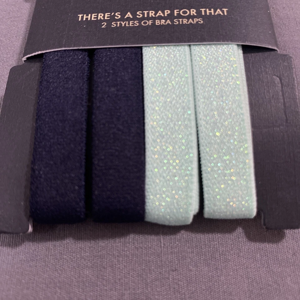 New Gilly Hicks Adjustable Bra Straps 2 Pack For Strapless Navy Mint Shimmer - Image 2 of 4