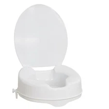 AquaSense Raised Toilet Seat Elevated Round Lid White Molded Plastic 4 in Height
