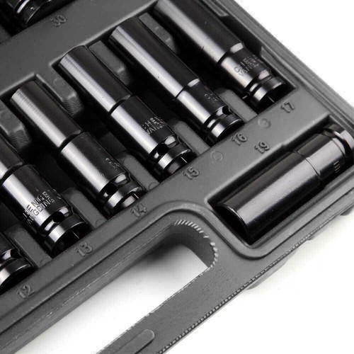 Schlagschrauber Nüsse Sw 8-32 Mm Kraft Steckschlüssel Nuss-Set 1/2 Zoll Mit Box - Bild 8 von 14