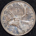 1947 Maple Leaf, Very Fine Canadian Quarter, 800 SILVER, Act.Silver.Wt .15 oz