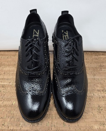 Cole Haan Zerogrand Budapester Oxford Herren 8,5 W C26228 schwarz Lack elegante Schuhe - Bild 8 von 11