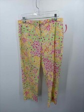Pre-Owned Lilly Pulitzer Yellow Size 10 Vintage Printed Pants
