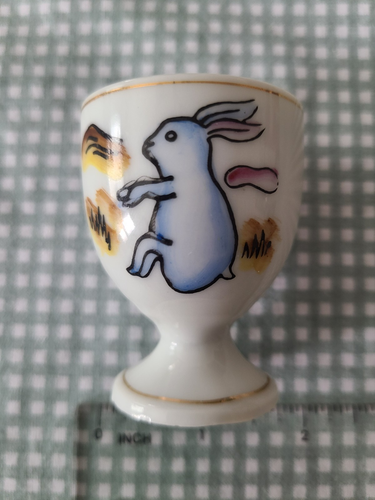 5 Vintage Japan Hand Painted Porcelain Egg Cups with gold trim Easter! - Picture 5 of 7