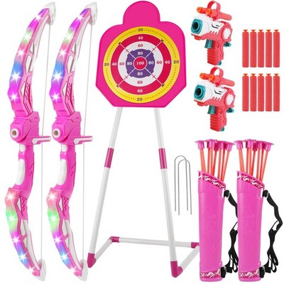 2 Pack Bow and Arrow for Kids Sports and Outdoor Play Toys Archery Set with L...