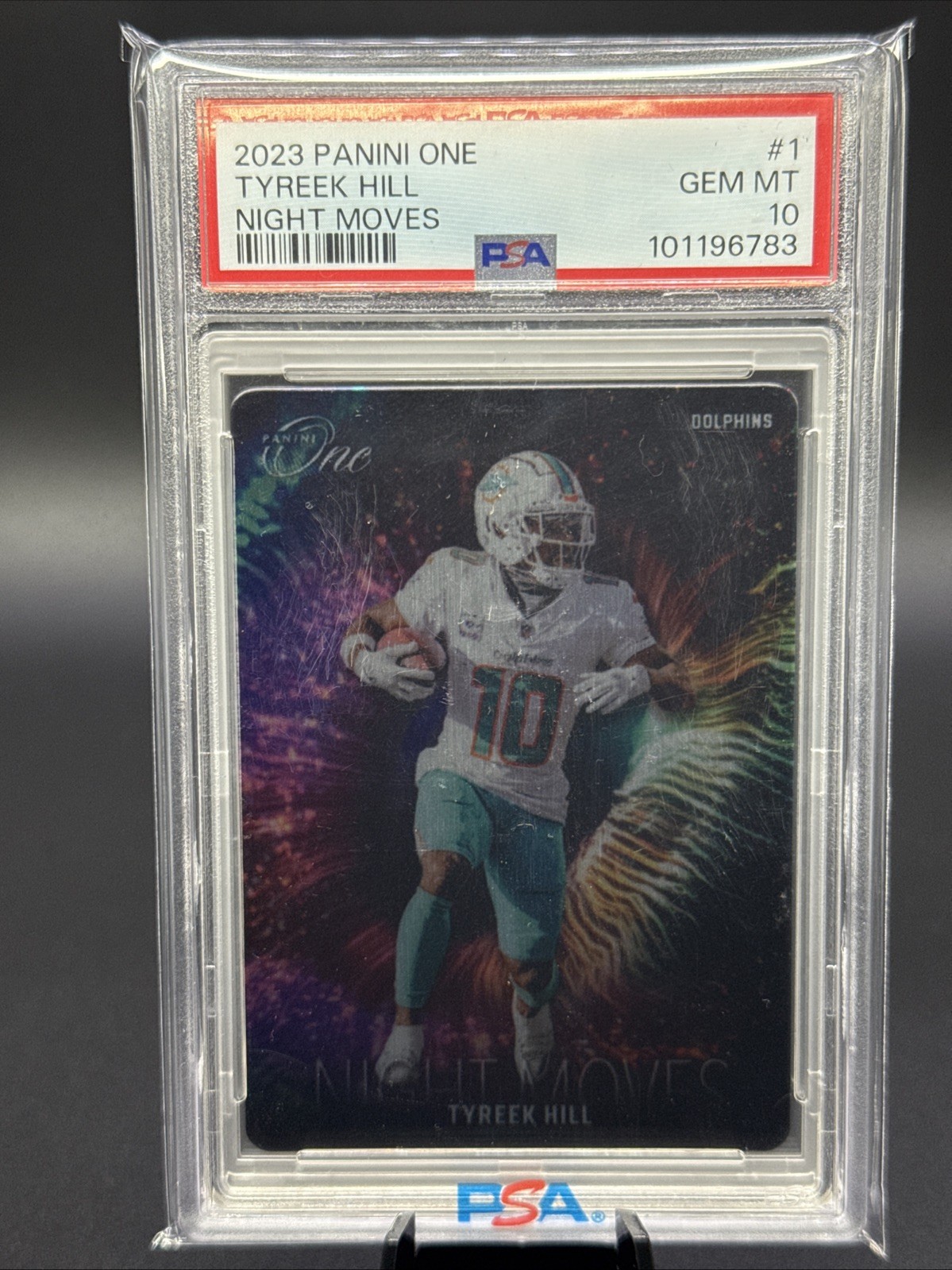 2023 Panini One TYREEK HILL NIGHT MOVES  PSA 10