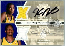 Kevin Durant & J. Green 2007-08 Upper Deck SPx Rookie Dual Patch Auto Card 10/10