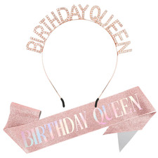 Birthday Sash for Women,Birthday Crown Adult Woman Tiara for Women BirthdayQueen