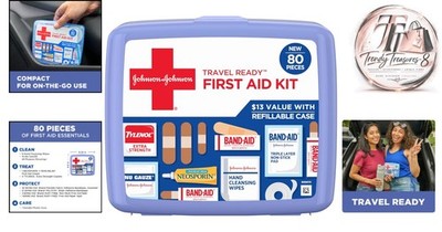 Travel Ready 80-Piece First Aid Kit - Portable Emergency Care for On-The-Go