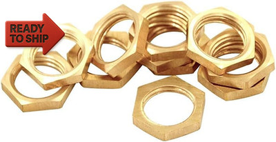Joywayus 1/4'' Female Thread Brass Pipe Fitting Hex Lock Nut for Plumbing Fixed