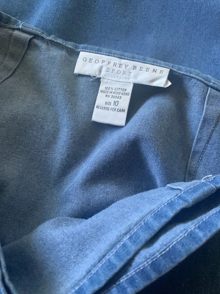 Falda envolvente vaquera ligera vintage años 90 Geoffrey Beene talla 10 Foto 3 de 3