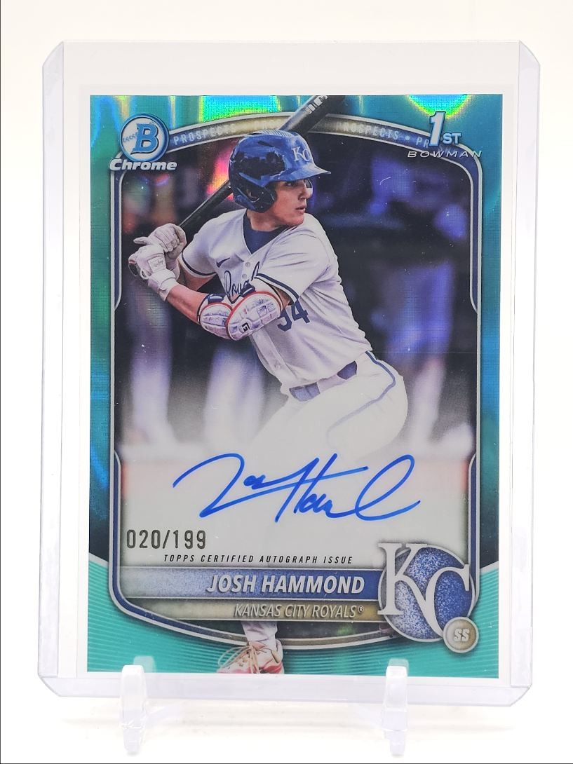 JOSH HAMMOND 2025 BOWMAN CHROME DRAFT 1ST AQUA LAVA REFRACTOR AUTO /199 Q3967