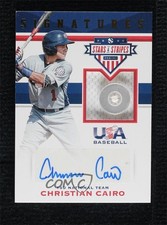 2017 Panini USA Baseball Stars & Stripes Buttons 4/8 Christian Cairo Auto 4f5