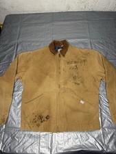 Vintage CARHARTT 6BLJT USA Detroit Jacket Blanket-Lined Duck 48 Brown 6blj USA