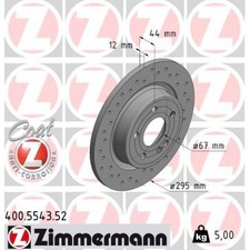 2x Zimmermann 400.5543.52 Bremsscheibe f&uuml;r MERCEDES BENZ A KLASSE CLA GLA B GLB