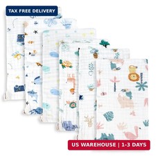 Muslin Baby Burp Cloths 6 Pack Large 20''x10'' 100 Cotton Burp Rags Absorbent a