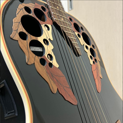 Acoustic Electric Guitar Ovation Elite 1718 Deep Ball Black with