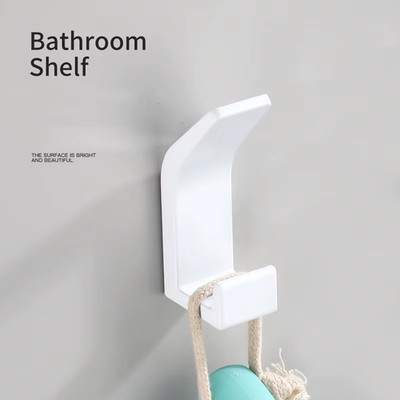 No Drilling Double Hook Black White Towel Hook for Bathroom Clothes Coat Hook Be