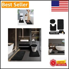 Luxury 3-Piece Bathroom Rug Set with Non-Slip Backing  Toilet Seat Cover
