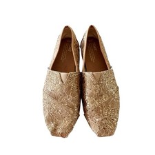 Toms classic glitz lace slip on rose gold Women Size 6