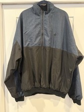 Vintage Roche Reversible 1/4 Zip Pullover XL Black&Blue Black Water Resistant