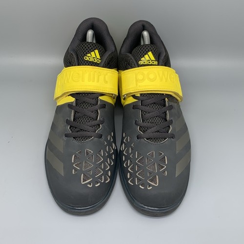 Adidas Powerlift 3 Gray Yellow Weight Lifting Gym Shoes BB2844 Men's Sz 9.5 - Picture 2 of 10