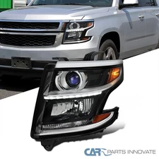 Black Fit 2015-2020 Chevy Suburban Tahoe LED DRL Projector Headlight Left Side