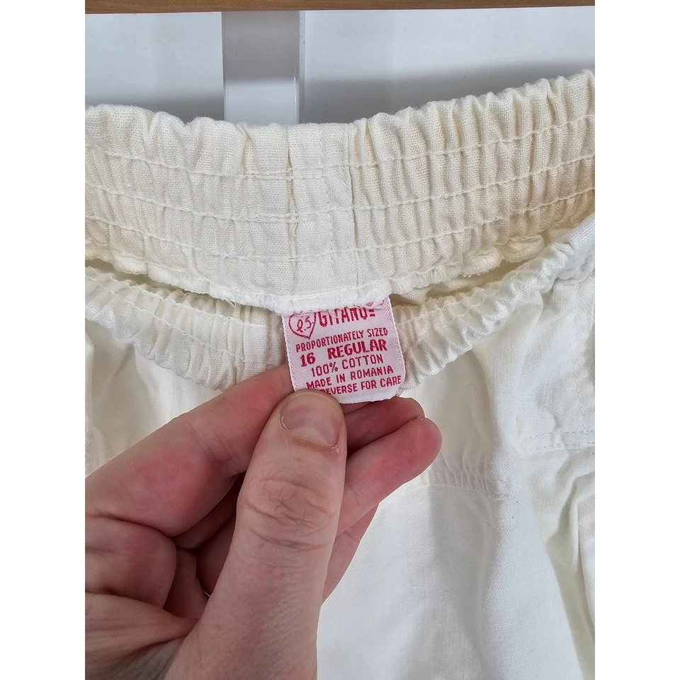 Gitano Women's Straight Leg Cotton White high Rise Elastic Waist Pant Size 16 - Image 3 of 4