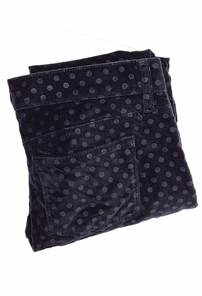 J. Pantalones de mezclilla al tobillo Crew azul marino de terciopelo a lunares para mujer talla 26x27 Foto 4 de 4