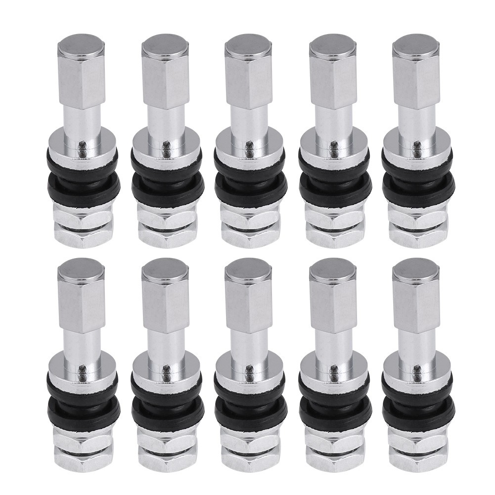 10pcs TR43E Metal Car Truck Motorcycle Tubeless Tire Tyre Valve Stems With Dust