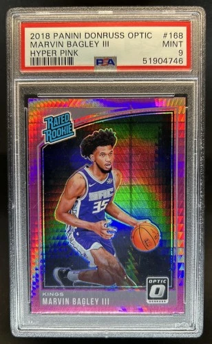 2018-19 Panini Donruss Optic Marvin Bagley III Rookie RC Hyper Pink #168 PSA 9