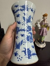 蓝色中国古董花瓶| eBay