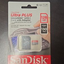 SanDisk Ultra PLUS microSDXC UHS-I Class 10 128GB High Speed Card with Adapter