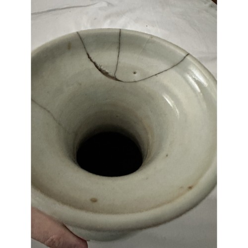 Antique Chinese Porcelain Vase With Blue Floral Design Crackle Glaze And Decorat - Picture 9 of 11