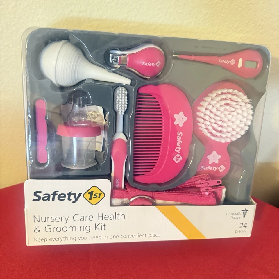 Safety 1ˢᵗ ALL-IN-1 NURSERY CARE HEALTH & GROOMING KIT Baby Infant PINK OnTheGo - Image 2 of 3